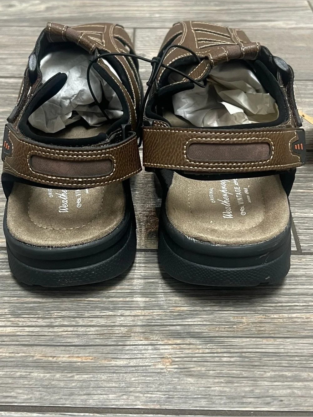 WEATHERPROOF VINTAGE Mens Brown Fisherman Caleb Round Toe Sandals Shoes 13 M